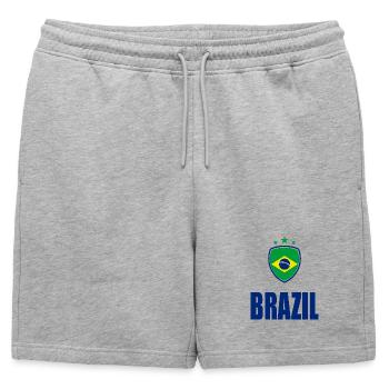BRÉSIL FOOTBALL SPORTS - Short de survêtement homme premium - gris chiné - Devant - AI Model Male 178 light (178cm)