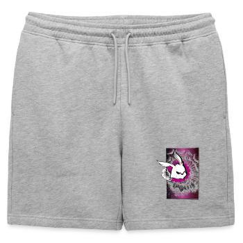 hase bad skate grimmig lol yolo explosion cool str - Short de survêtement homme premium - gris chiné - Devant - AI Model Male 178 light (178cm)