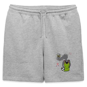 Women's Football, Football, Girl - Mens' Premium Organic Sweatshorts - heather grey - Front - AI Model Male 178 light (178cm)
