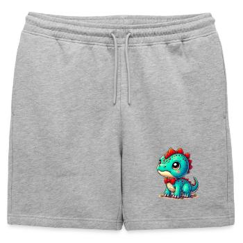 Dinosaure - Short de survêtement homme premium - gris chiné - Devant - AI Model Male 178 light (178cm)