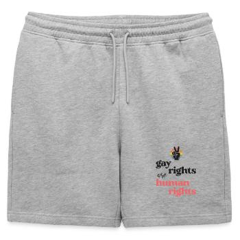 LGBT Pride Month - Gay Rights Are Human Rights - Mens' Premium Organic Sweatshorts - heather grey - Front - AI Model Male 178 light (178cm)