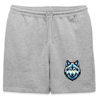 Loup - Short de survêtement homme premium - gris chiné - Devant - AI Model Male 178 light (178cm)
