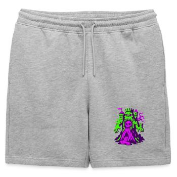 Kraken Fantasy Castle - Mens' Premium Organic Sweatshorts - heather grey - Front - AI Model Male 178 light (178cm)