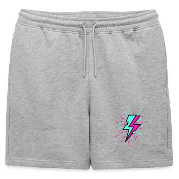 Retro Lightning Bolt Colorful Style - Mens' Premium Organic Sweatshorts - heather grey - Front - AI Model Male 178 light (178cm)