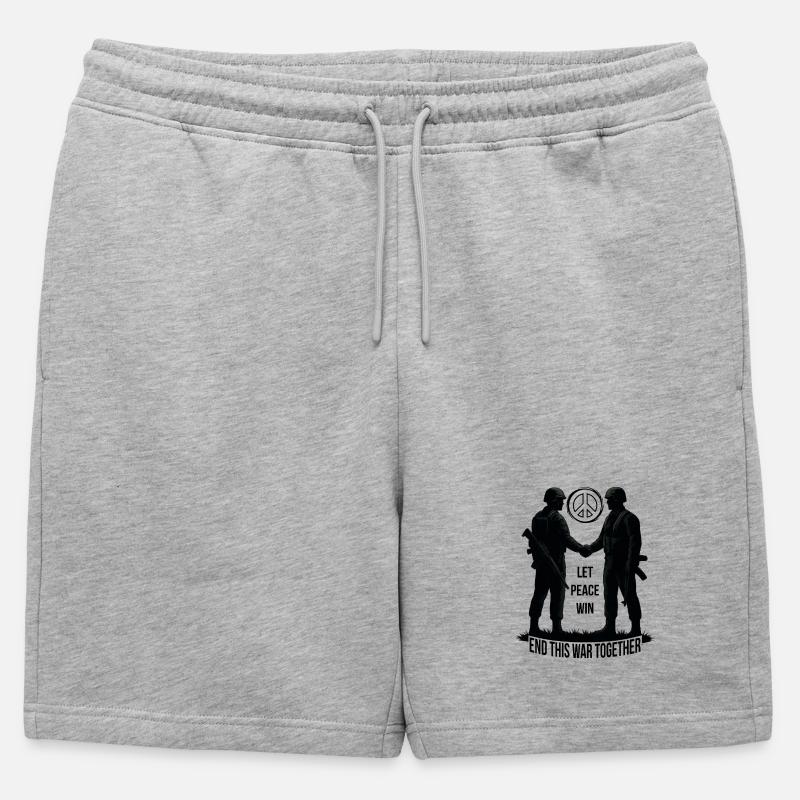 LASS DEN FRIEDEN SIEGEN - Männer Premium Organic Sweatshorts - Grau meliert
