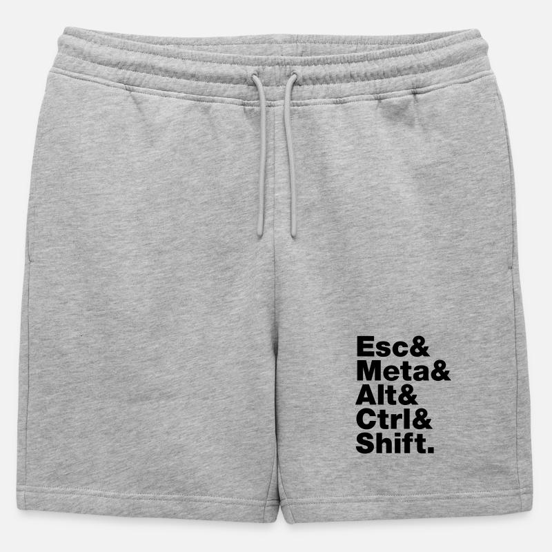 Esc & Meta & Alt & Ctrl & Shift - Short de survêtement homme premium - gris chiné