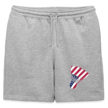 Joueur de badminton américain Patriote Drapeau américain - Short de survêtement homme premium - gris chiné - Devant - AI Model Male 178 light (178cm)