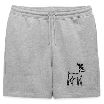 cerf - Short de survêtement homme premium - gris chiné - Devant - AI Model Male 178 light (178cm)