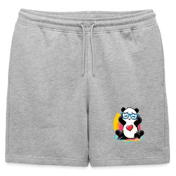 Panda détendu avec des lunettes de soleil - Short de survêtement homme premium - gris chiné - Devant - AI Model Male 178 light (178cm)