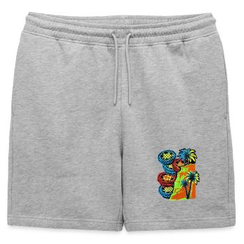 Côte du Portugal - Short de survêtement homme premium - gris chiné - Devant - AI Model Male 178 light (178cm)