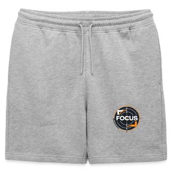 Focus Target Circle Logo - Mens' Premium Organic Sweatshorts - heather grey - Front - AI Model Male 178 light (178cm)