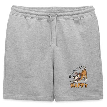 Jack Russell : Design de chien parfaitement heureux - Short de survêtement homme premium - gris chiné - Devant - AI Model Male 178 light (178cm)