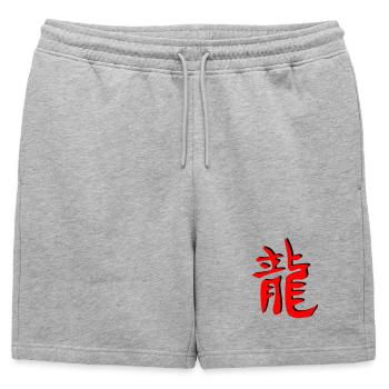 Drachen_3d_kanji - Short de survêtement homme premium - gris chiné - Devant - AI Model Male 178 light (178cm)