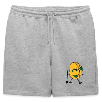travailleur de la construction d'orange - Short de survêtement homme premium - gris chiné - Devant - AI Model Male 178 light (178cm)