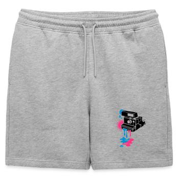 Appareil photo instantané - La peinture dégouline - Short de survêtement homme premium - gris chiné - Devant - AI Model Male 178 light (178cm)