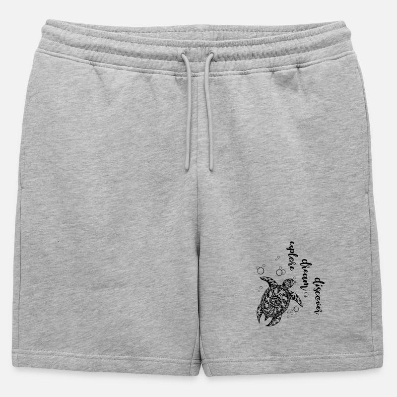 Explore Dream Discover - Turtle - Männer Premium Organic Sweatshorts - Grau meliert