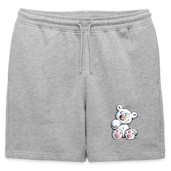 Blanc Ours En Peluche - Short de survêtement homme premium - gris chiné - Devant - AI Model Male 178 light (178cm)