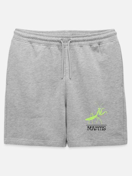 Gottesanbeterin – Illustration für Naturfreunde - Männer Premium Organic Sweatshorts - Grau meliert