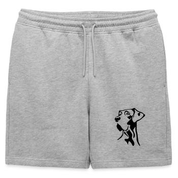 Tête de grand danois - Short de survêtement homme premium - gris chiné - Devant - AI Model Male 178 light (178cm)