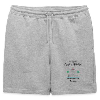 Maroc, Phare du Cap Spartel, Gibraltar - Short de survêtement homme premium - gris chiné - Devant - AI Model Male 178 light (178cm)