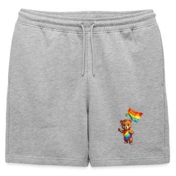 L’amour est une nécessité pour l’ours - Short de survêtement homme premium - gris chiné - Devant - AI Model Male 178 light (178cm)