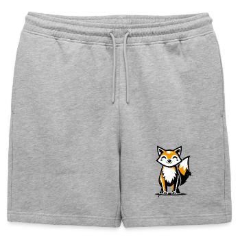 Modern fox in stencil graffiti design - Mens' Premium Organic Sweatshorts - heather grey - Front - AI Model Male 178 light (178cm)