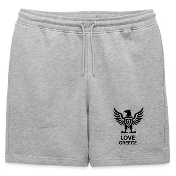Love Greece 03 - Short de survêtement homme premium - gris chiné - Devant - AI Model Male 178 light (178cm)