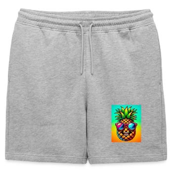 Ananas - Short de survêtement homme premium - gris chiné - Devant - AI Model Male 178 light (178cm)
