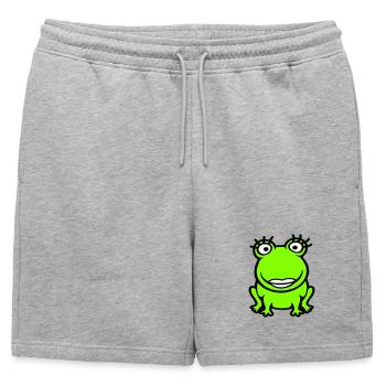 grenouille fille cils jolie femme fille fille - Short de survêtement homme premium - gris chiné - Devant - AI Model Male 178 light (178cm)