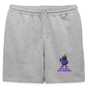 Aubergine - Everything easy - Mens' Premium Organic Sweatshorts - heather grey - Front - AI Model Male 178 light (178cm)