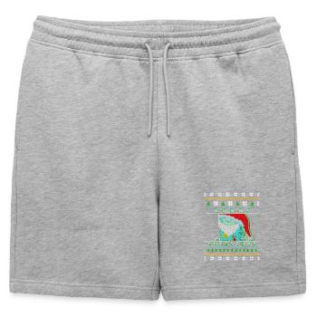 Joyeux Noël Pixel Santa « Pull de Noël moche » - Short de survêtement homme premium - gris chiné - Devant - AI Model Male 178 light (178cm)