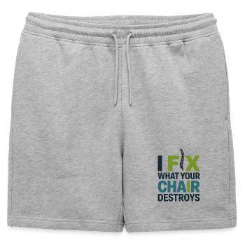 Chiropractor I Fix What Your Chair Destroys Pro  - Mens' Premium Organic Sweatshorts - heather grey - Front - AI Model Male 178 light (178cm)