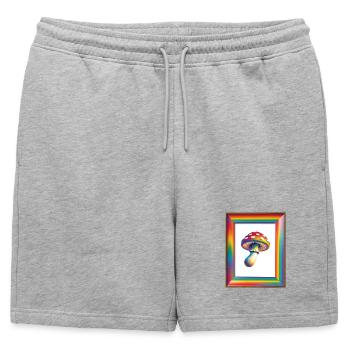 La nature est le voyage - Fliegenpliz près de Goa - Short de survêtement homme premium - gris chiné - Devant - AI Model Male 178 light (178cm)