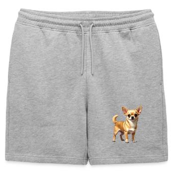 Fawn Chihuahua - Mens' Premium Organic Sweatshorts - heather grey - Front - AI Model Male 178 light (178cm)