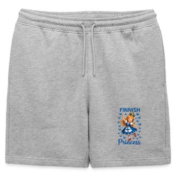 Princesse Finlande Bleue Papillon - Short de survêtement homme premium - gris chiné - Devant - AI Model Male 178 light (178cm)