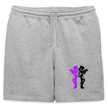 Équipe de fitness féminine bodybuilder - Short de survêtement homme premium - gris chiné - Devant - AI Model Male 178 light (178cm)