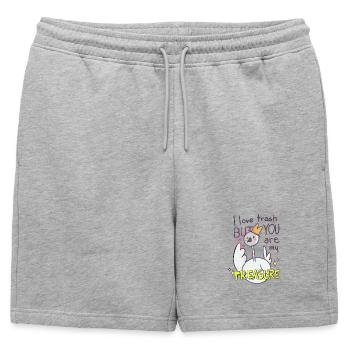 J’adore les déchets mais tu es mon trésor - Short de survêtement homme premium - gris chiné - Devant - AI Model Male 178 light (178cm)