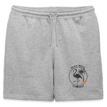 Black Metal Flamingo – Brennende Palme & Stacheldr - Short de survêtement homme premium - gris chiné - Devant - AI Model Male 178 light (178cm)
