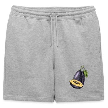 Plum fruit - Mens' Premium Organic Sweatshorts - heather grey - Front - AI Model Male 178 light (178cm)