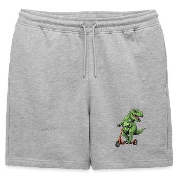Dinosaur Scooter T-Rex on Scooter Gifts - Mens' Premium Organic Sweatshorts - heather grey - Front - AI Model Male 178 light (178cm)