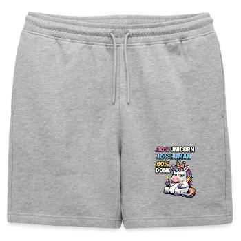 Unicorn Burnout Birthday Meme - Mens' Premium Organic Sweatshorts - heather grey - Front - AI Model Male 178 light (178cm)