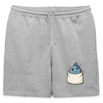 Poisson animal marin dans un sac triste - Short de survêtement homme premium - gris chiné - Devant - AI Model Male 178 light (178cm)