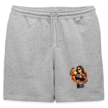 Femme qui fait du tatouage - Short de survêtement homme premium - gris chiné - Devant - AI Model Male 178 light (178cm)