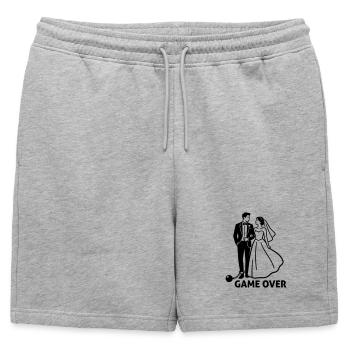 wedding bachelor party - Mens' Premium Organic Sweatshorts - heather grey - Front - AI Model Male 178 light (178cm)