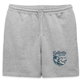 Surfwave de thérapie par l’eau salée - Short de survêtement homme premium - gris chiné - Devant - AI Model Male 178 light (178cm)