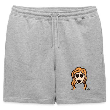 Vierge grande - Short de survêtement homme premium - gris chiné - Devant - AI Model Male 178 light (178cm)