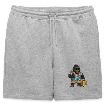 Chemise Holiday Gorilla Hawaii - Short de survêtement homme premium - gris chiné - Devant - AI Model Male 178 light (178cm)