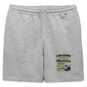 Cadeau d’aménagement paysager pour les passionnés de tonte de pelouse - Short de survêtement homme premium - gris chiné - Devant - AI Model Male 178 light (178cm)