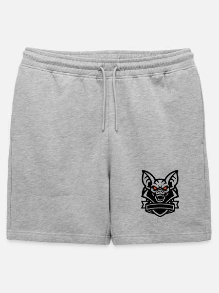 Fledermaus Maskottchen Logo - Männer Premium Organic Sweatshorts - Grau meliert