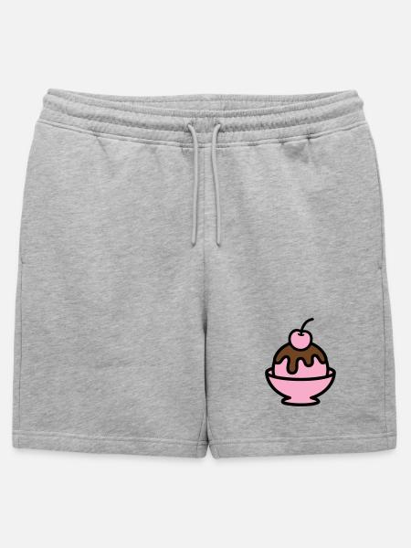 Sundae Cherry Artwork - Mens' Premium Organic Sweatshorts - heather grey